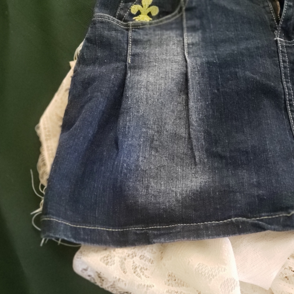 Denim Vintage Mini Skirt - Picture 2 of 7